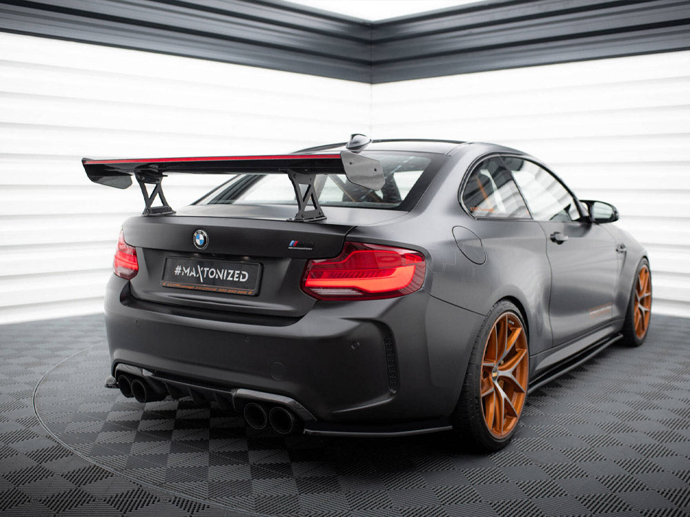 Carbon Spoiler With Internal Brackets Uprights + LED compatible with BMW M2 F87
