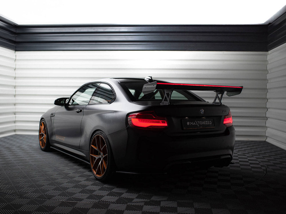 Carbon Spoiler With Internal Brackets Uprights + LED compatible with BMW M2 F87