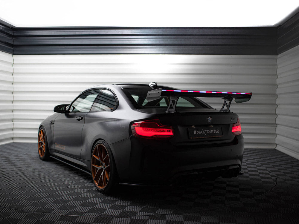 Carbon Spoiler With Internal Brackets Uprights + LED compatible with BMW M2 F87