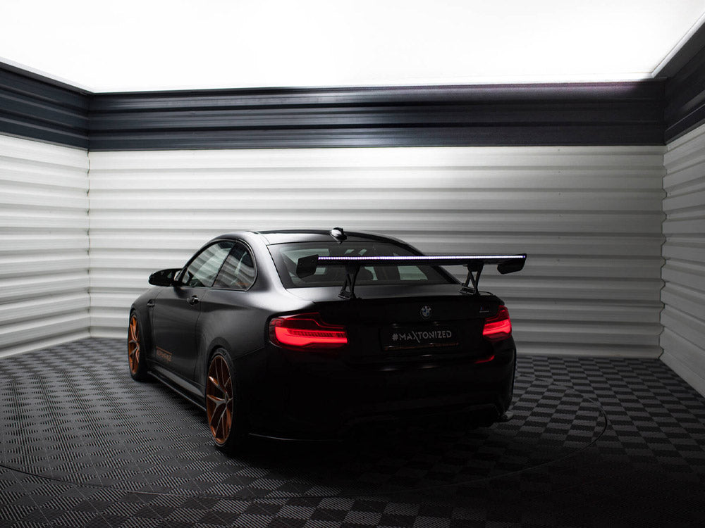 Carbon Spoiler With Internal Brackets Uprights + LED compatible with BMW M2 F87