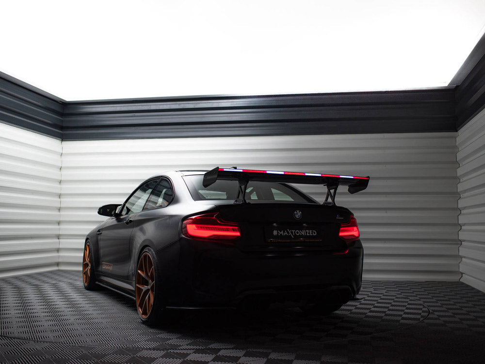 Carbon Spoiler With Internal Brackets Uprights + LED compatible with BMW M2 F87
