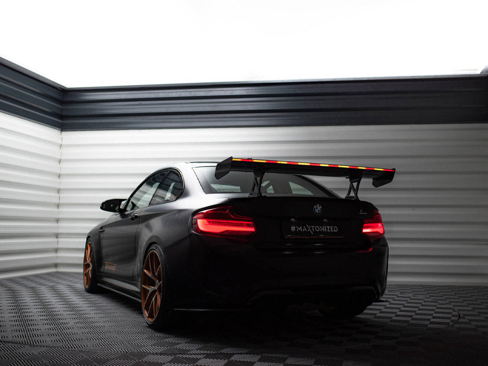 Carbon Spoiler With Internal Brackets Uprights + LED compatible with BMW M2 F87