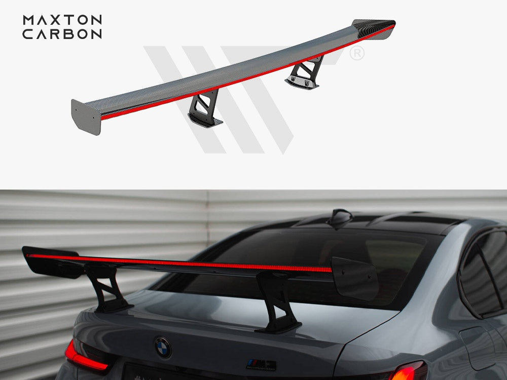 Carbon Spoiler With Internal Brackets Uprights + LED compatible with BMW M3 G80 / M340i G20 / 3 M-Pack G20 / 3 Standard G20