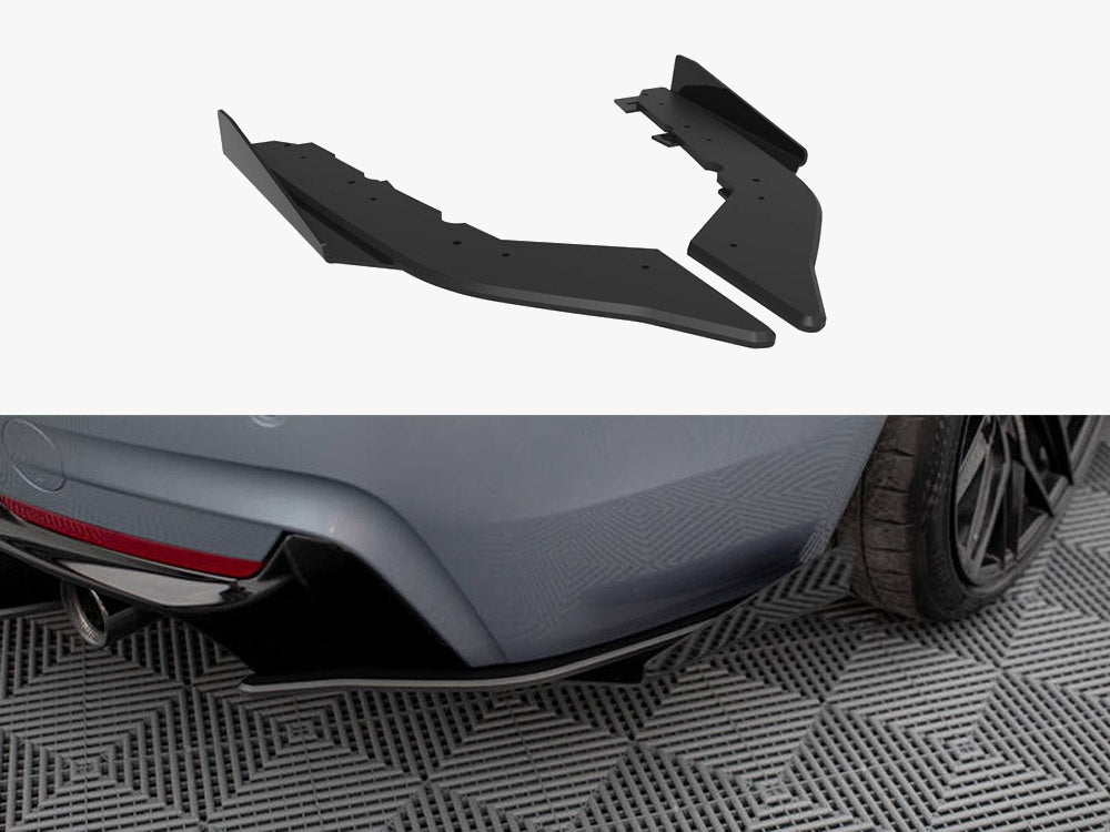Street Pro Rear Side Splitters + Flaps compatible with BMW 435i Coupe M-Pack F32