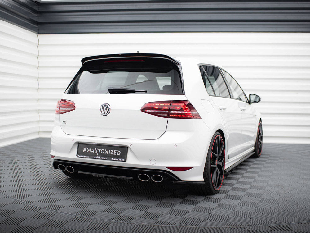 Central Rear Splitter (Vertical Bars) compatible with VW Golf R Mk7 - Carbon Look