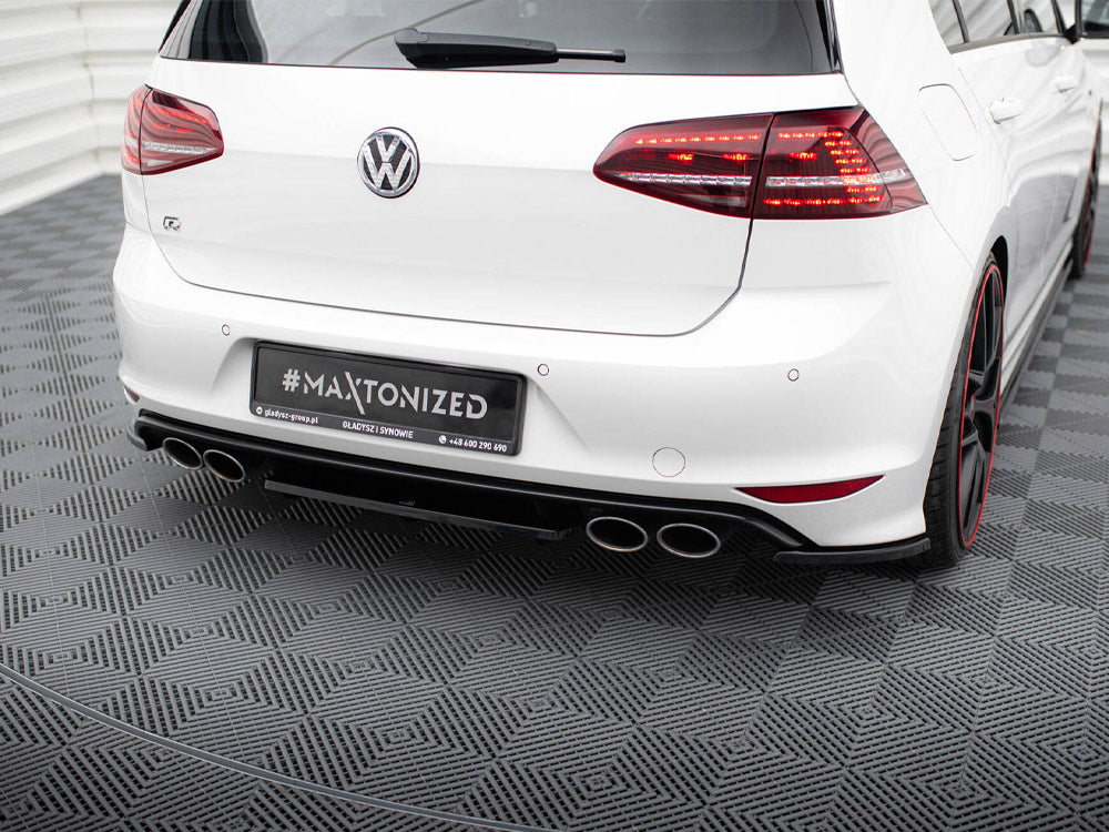 Central Rear Splitter (Vertical Bars) compatible with VW Golf R Mk7 - Carbon Look