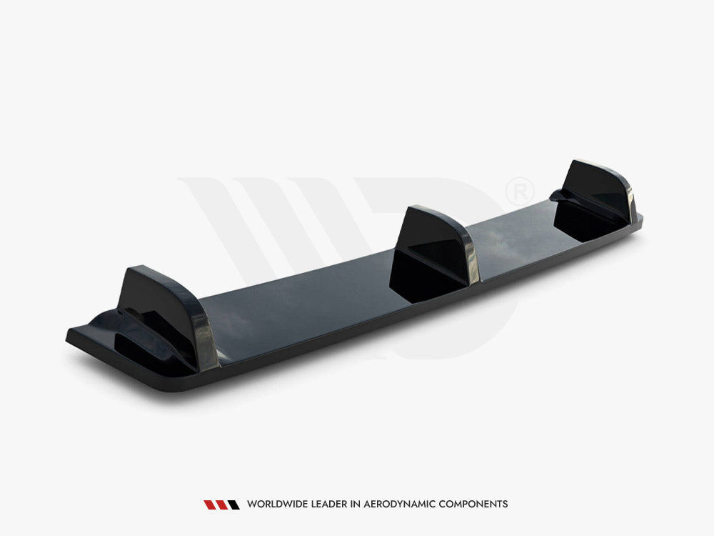 Central Rear Splitter (Vertical Bars) compatible with VW Golf R Mk7 - Carbon Look