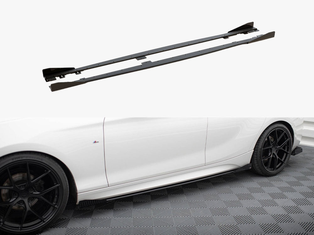 Street PRO Side Skirts Diffusers V.2 + Flaps compatible with BMW 1 F20 M135i / M140i / M-Pack