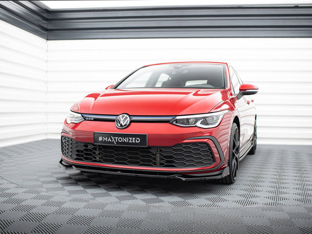Front Splitter V.2 + Flaps compatible with Volkswagen Golf GTI / GTE / GTD / R-Line Mk8