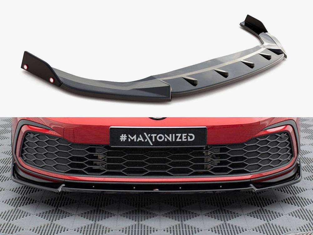 Front Splitter V.3 + Flaps compatible with Volkswagen Golf GTI / GTE / GTD / R-Line Mk8
