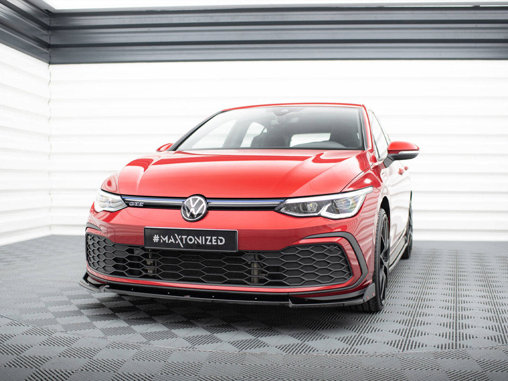 Front Splitter V.3 + Flaps compatible with Volkswagen Golf GTI / GTE / GTD / R-Line Mk8