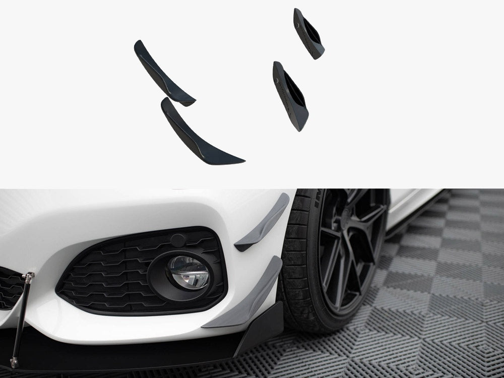 Front Bumper Wings (Canards) compatible with BMW 1 M-Pack / M140i F20 Facelift