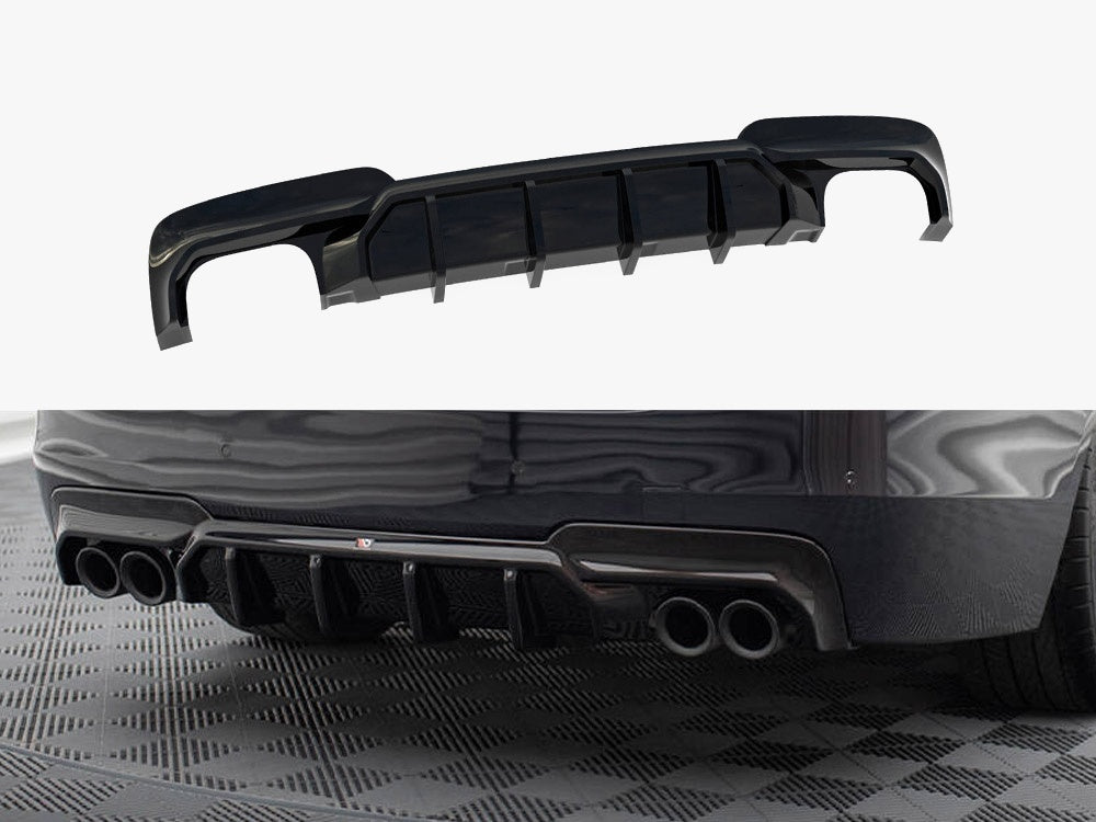 Rear Valance V.2 compatible with BMW 5 M-Pack F10 / F11 (Version with two double exhausts)