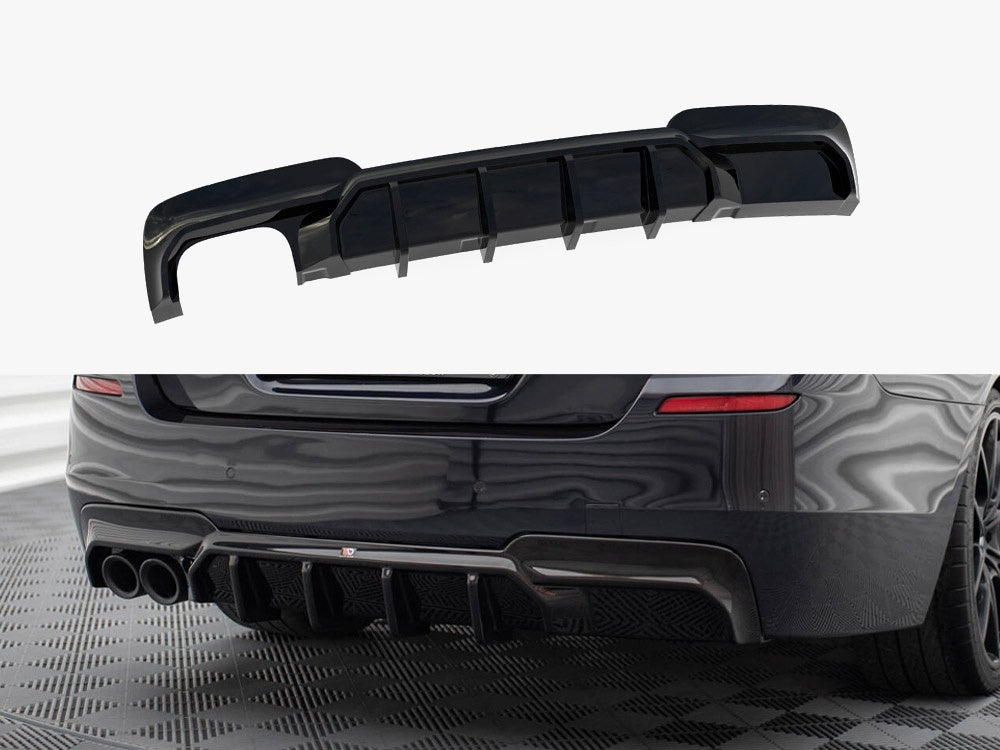 Rear Valance V.2 compatible with BMW 5 M-Pack F10 / F11 (Version with double exhaust on one Side)