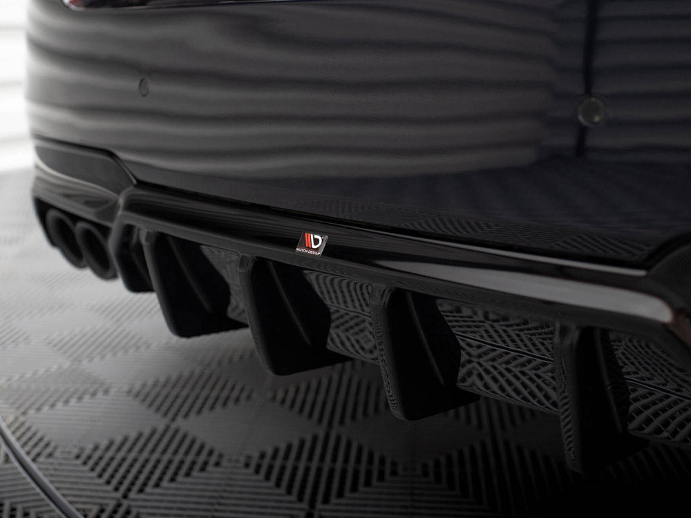 Rear Valance V.2 compatible with BMW 5 M-Pack F10 / F11 (Version with double exhaust on one Side)