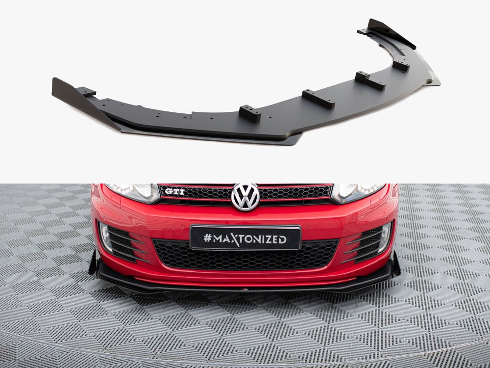 Street PRO Front Splitter V.3 + Flaps compatible with VW Golf GTI Mk6