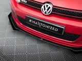Street PRO Front Splitter V.3 + Flaps compatible with VW Golf GTI Mk6