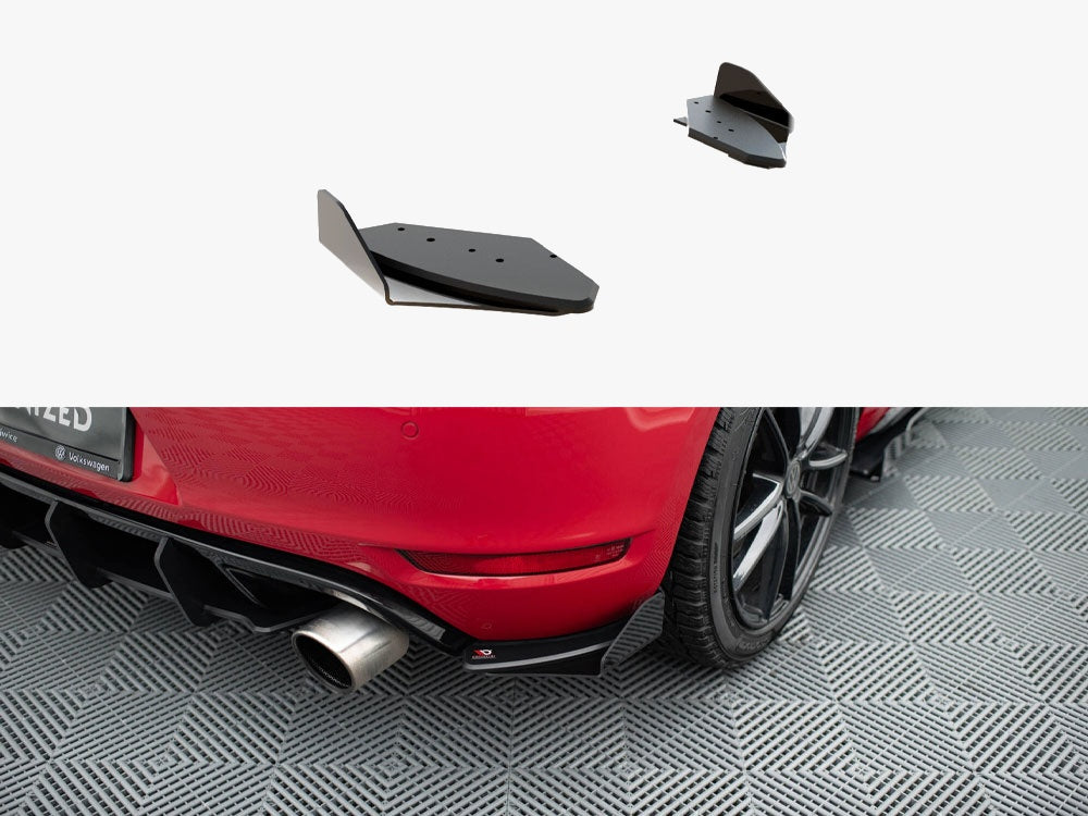 Street PRO Rear Side Splitters + Flaps compatible with VW Golf GTI Mk6