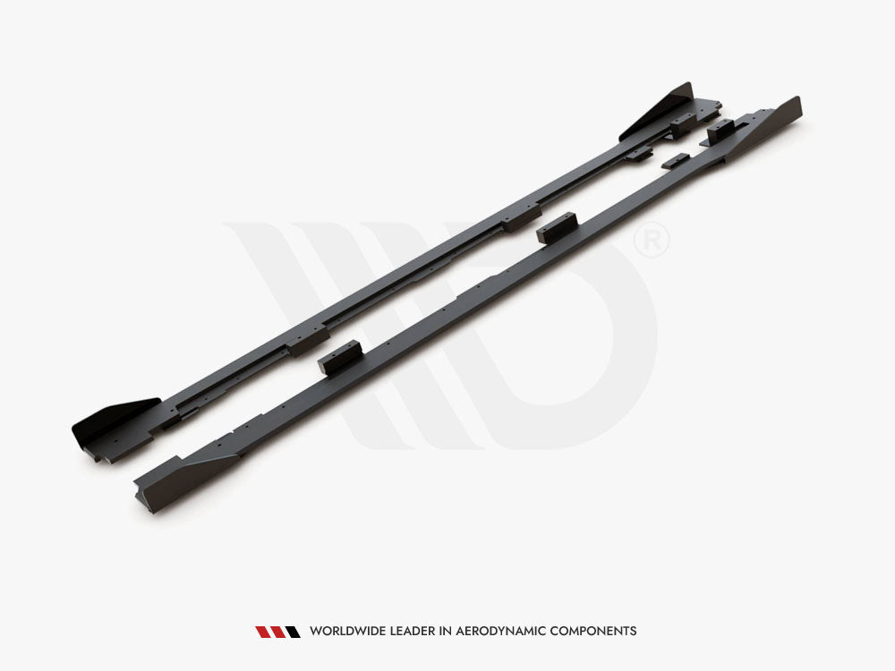 Street PRO Side Skirts Diffusers + Flaps compatible with VW Golf GTI Mk6