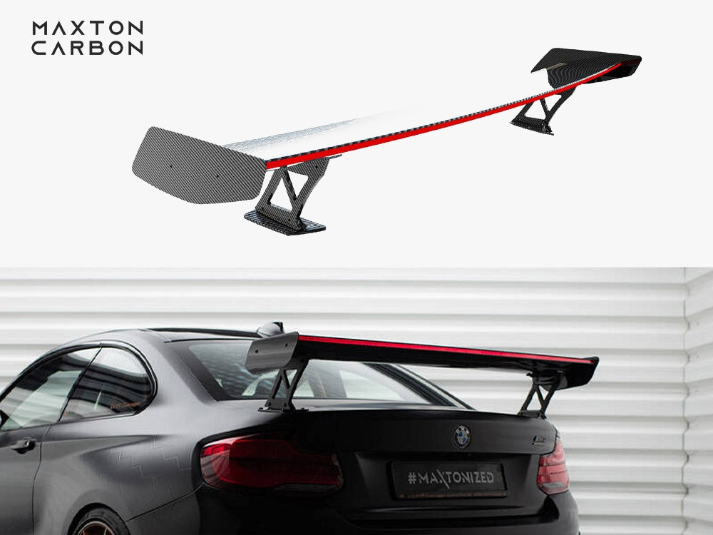 Carbon Spoiler With External Brackets Uprights + LED compatible with BMW M2 F87
