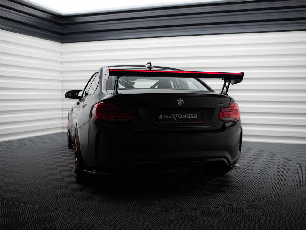 Carbon Spoiler With External Brackets Uprights + LED compatible with BMW M2 F87