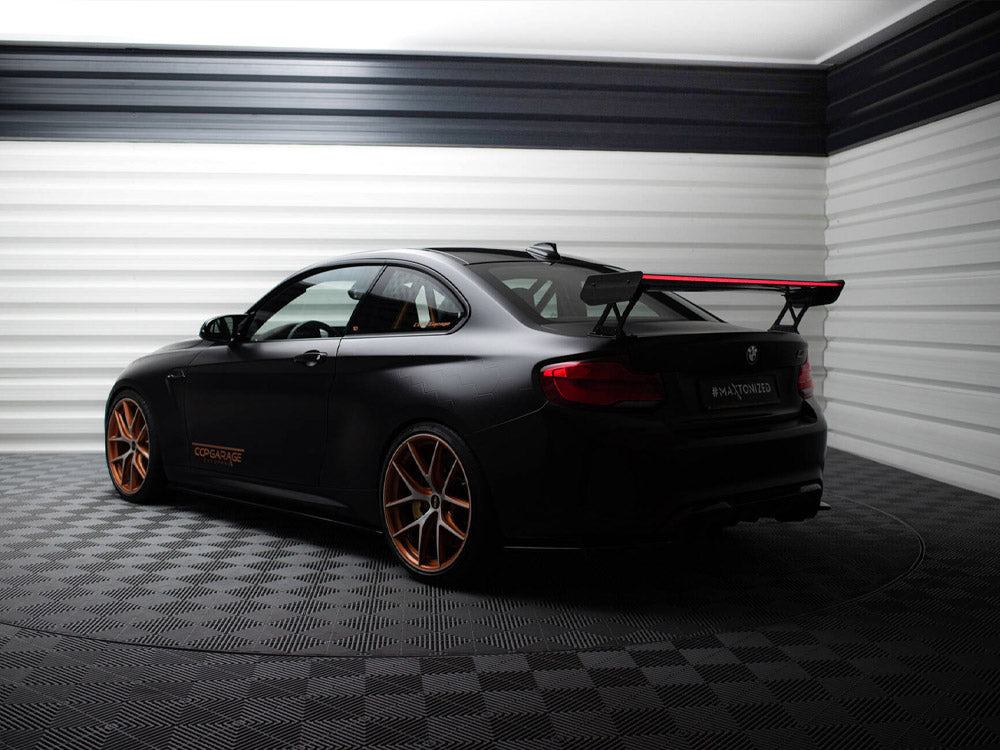 Carbon Spoiler With External Brackets Uprights + LED compatible with BMW M2 F87