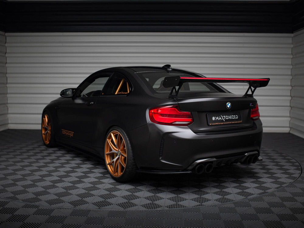 Carbon Spoiler With External Brackets Uprights + LED compatible with BMW M2 F87