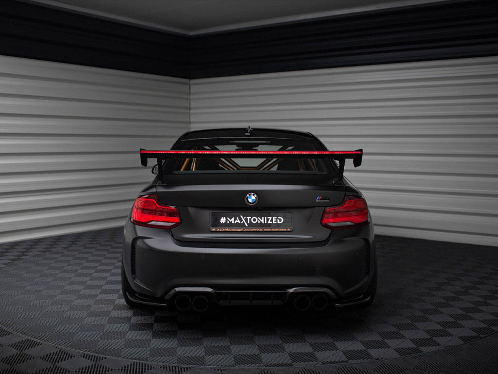 Carbon Spoiler With External Brackets Uprights + LED compatible with BMW M2 F87
