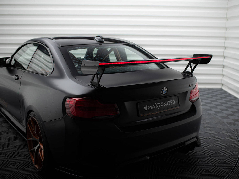 Carbon Spoiler With External Brackets Uprights + LED compatible with BMW M2 F87