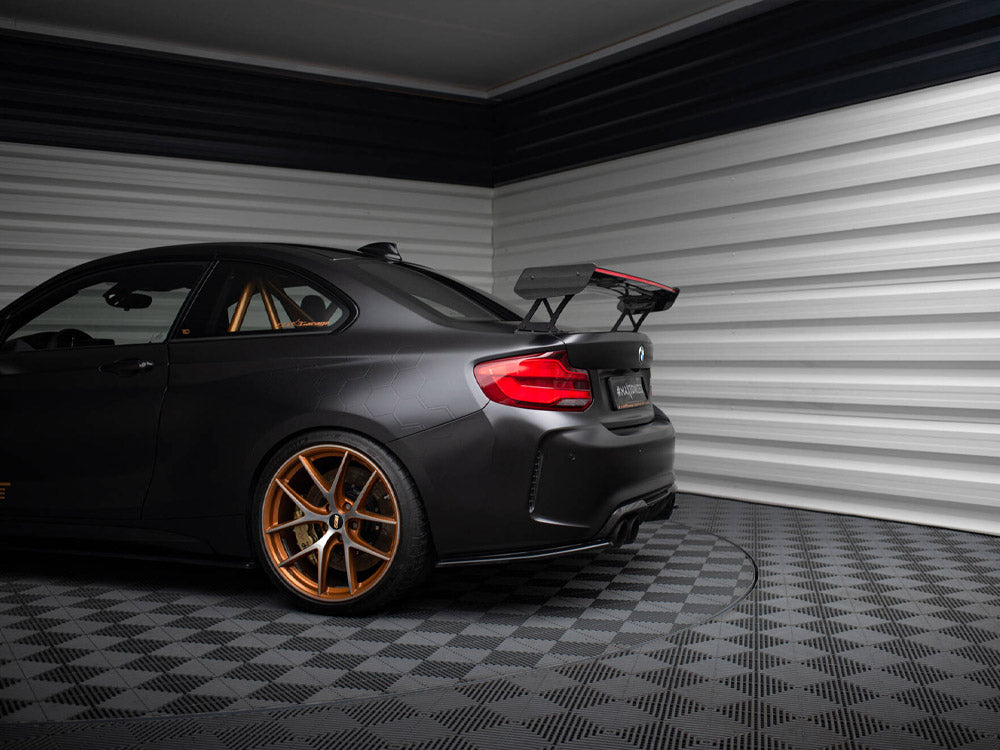 Carbon Spoiler With External Brackets Uprights + LED compatible with BMW M2 F87