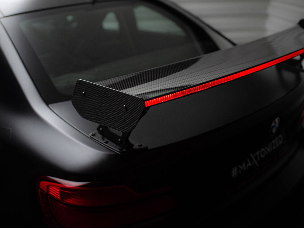 Carbon Spoiler With External Brackets Uprights + LED compatible with BMW M2 F87