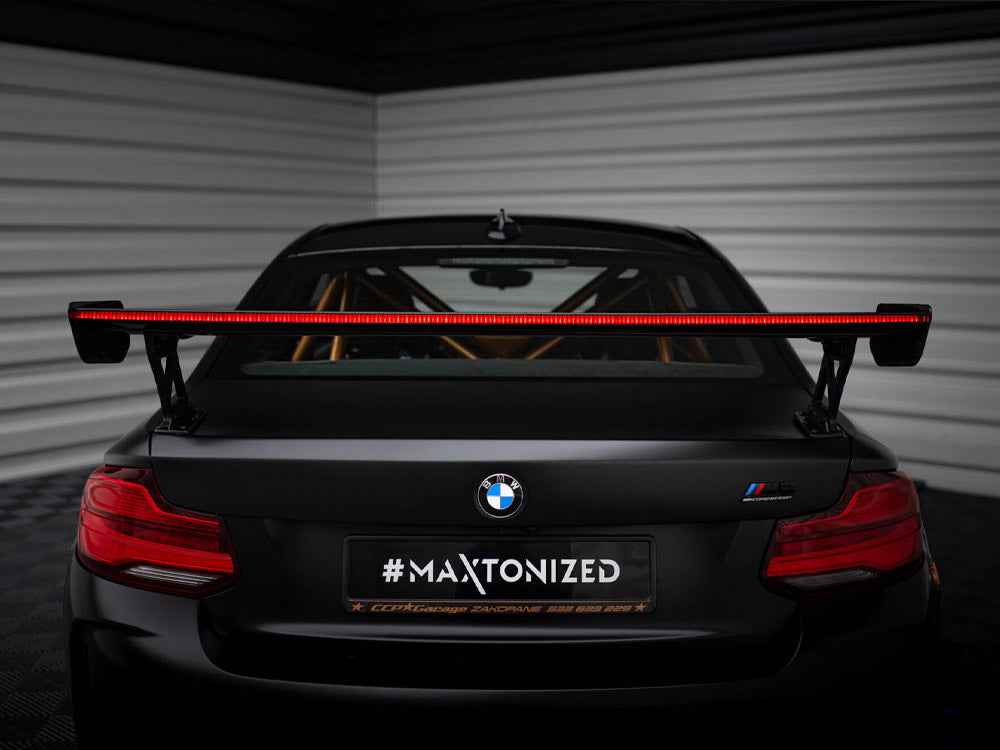 Carbon Spoiler With External Brackets Uprights + LED compatible with BMW M2 F87
