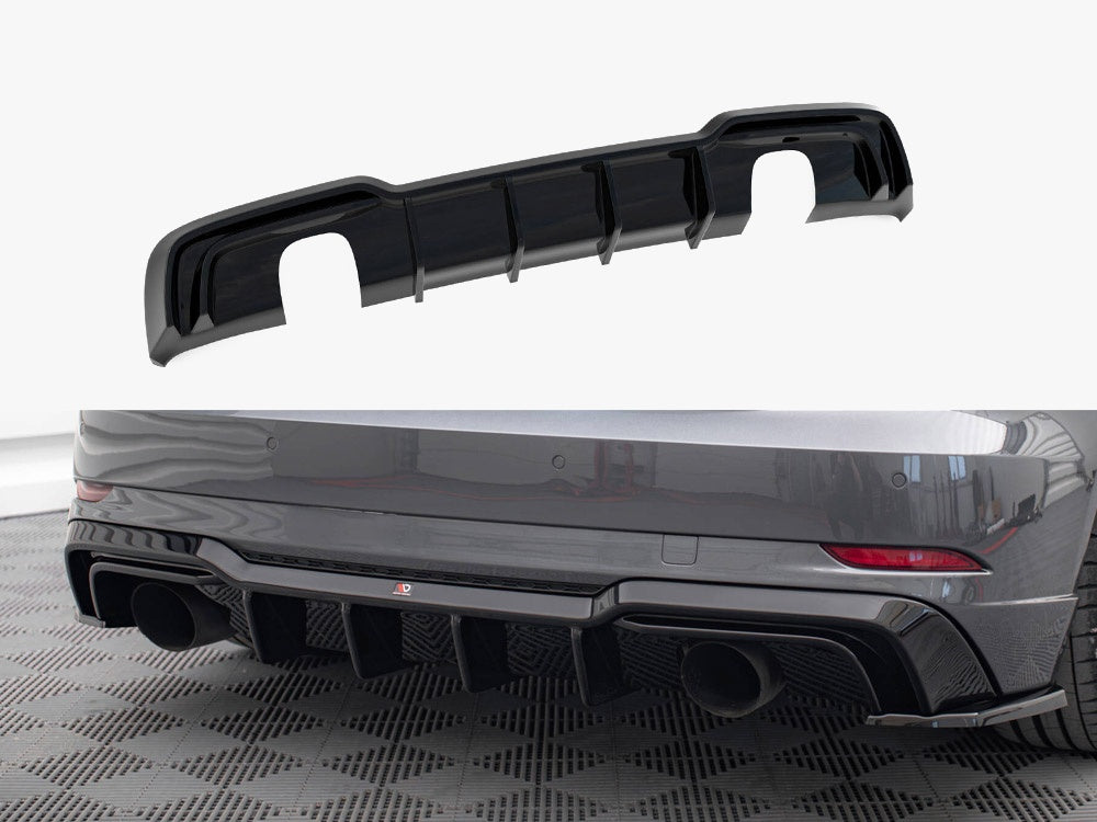 Rear Valance compatible with Audi A3 S Line Sportback 8V Facelift (Version with single exhausts on both sides)