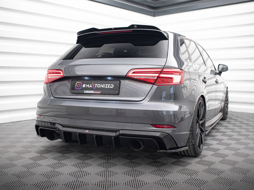 Rear Valance compatible with Audi A3 S Line Sportback 8V Facelift (Version with single exhausts on both sides)