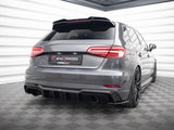 Rear Valance compatible with Audi A3 S Line Sportback 8V Facelift (Version with single exhausts on both sides)