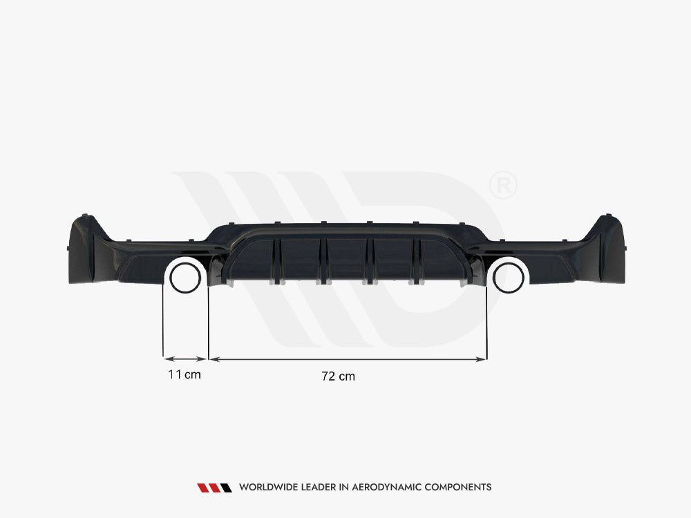 Rear Valance compatible with BMW 4 Coupe / Gran Coupe / Cabrio M-Pack F32 / F36 / F33 (Version with single exhausts on both sides)