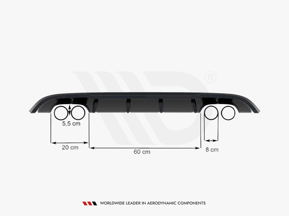 Rear Valance compatible with VW Golf VI With 2 Exhaust HOLE