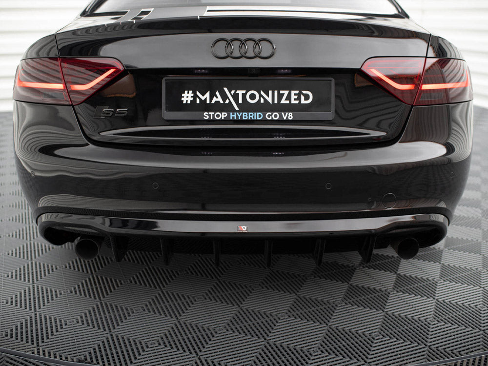 Rear Valance compatible with Audi S5 / A5 S Line Coupe / Cabrio 8T (Version with single exhausts on both sides)
