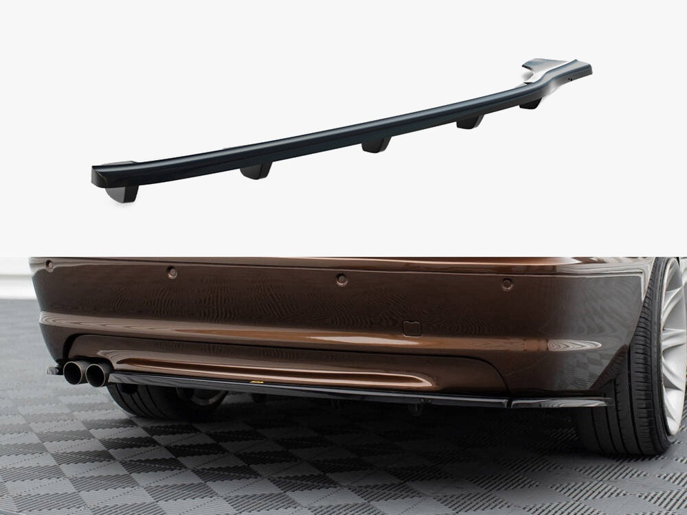 Central Rear Splitter (Vertical Bars) compatible with BMW 3 E46 Coupe M-Pack - Carbon Look