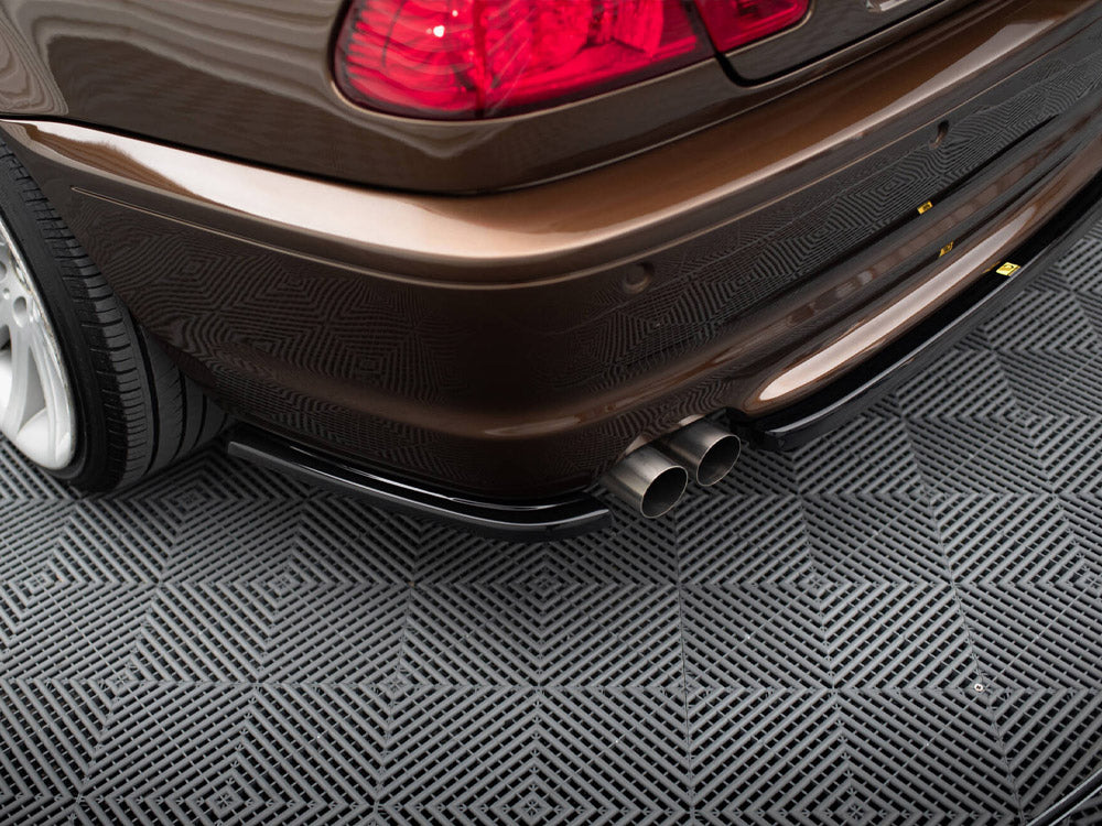 Central Rear Splitter (Vertical Bars) compatible with BMW 3 E46 Coupe M-Pack - Carbon Look