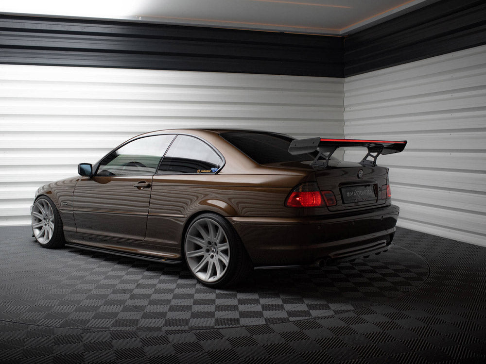 Carbon Spoiler With Internal Brackets Uprights + LED compatible with BMW 3 Coupe E46