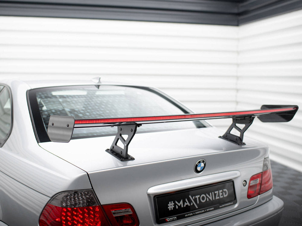 Carbon Spoiler With Internal Brackets Uprights + LED compatible with BMW 3 Coupe E46