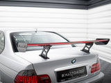 Carbon Spoiler With Internal Brackets Uprights + LED compatible with BMW 3 Coupe E46