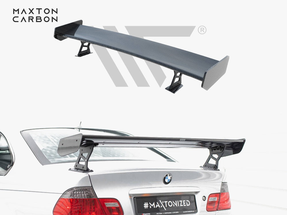 Carbon Spoiler With External Brackets Uprights compatible with BMW 3 Coupe E46