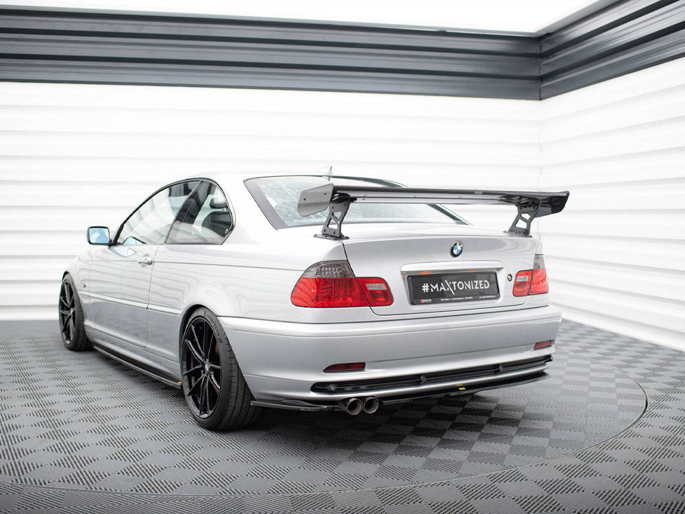 Carbon Spoiler With External Brackets Uprights compatible with BMW 3 Coupe E46