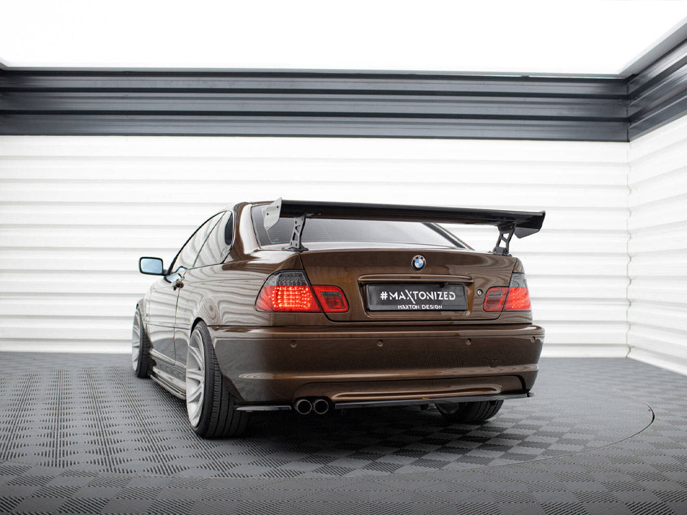 Carbon Spoiler With External Brackets Uprights compatible with BMW 3 Coupe E46