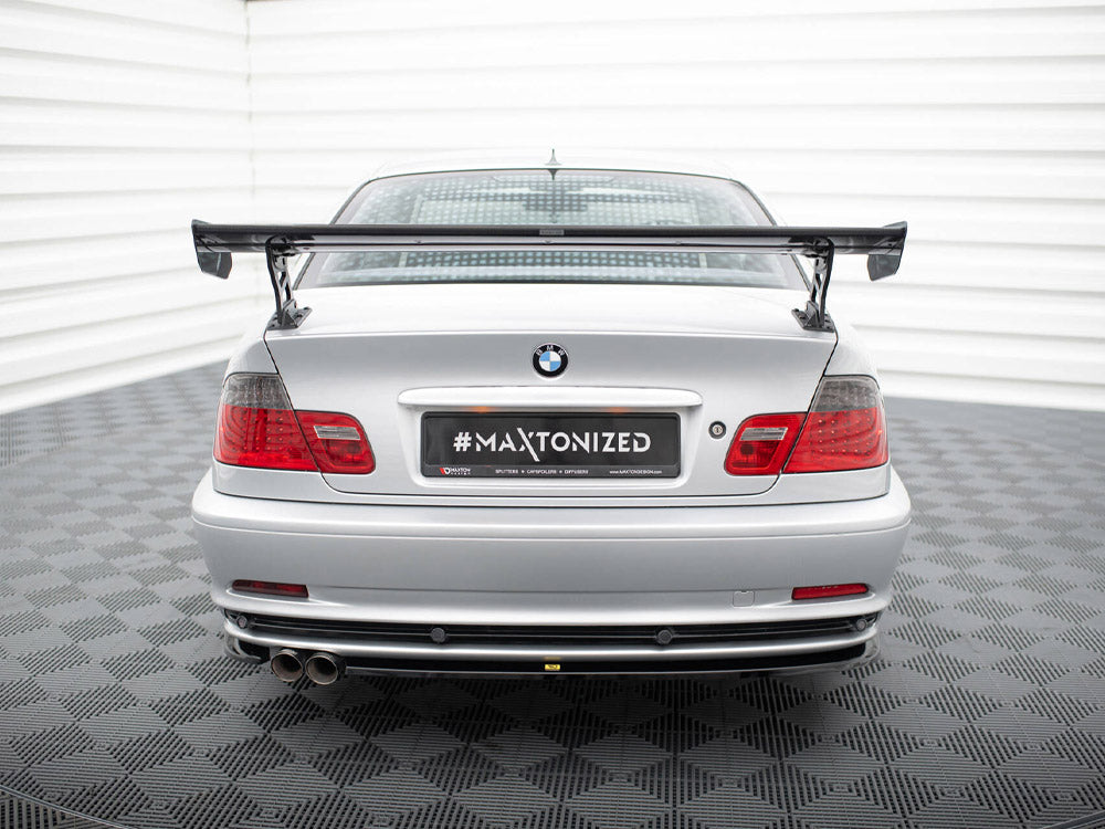 Carbon Spoiler With External Brackets Uprights compatible with BMW 3 Coupe E46