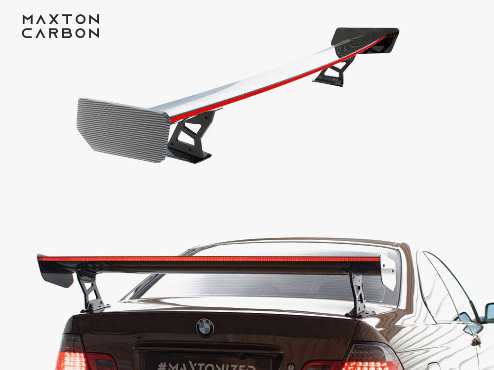 Carbon Spoiler With External Brackets Uprights + LED compatible with BMW 3 Coupe E46