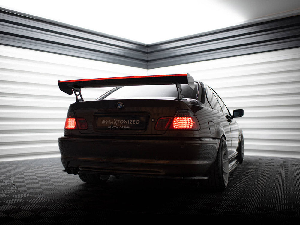 Carbon Spoiler With External Brackets Uprights + LED compatible with BMW 3 Coupe E46