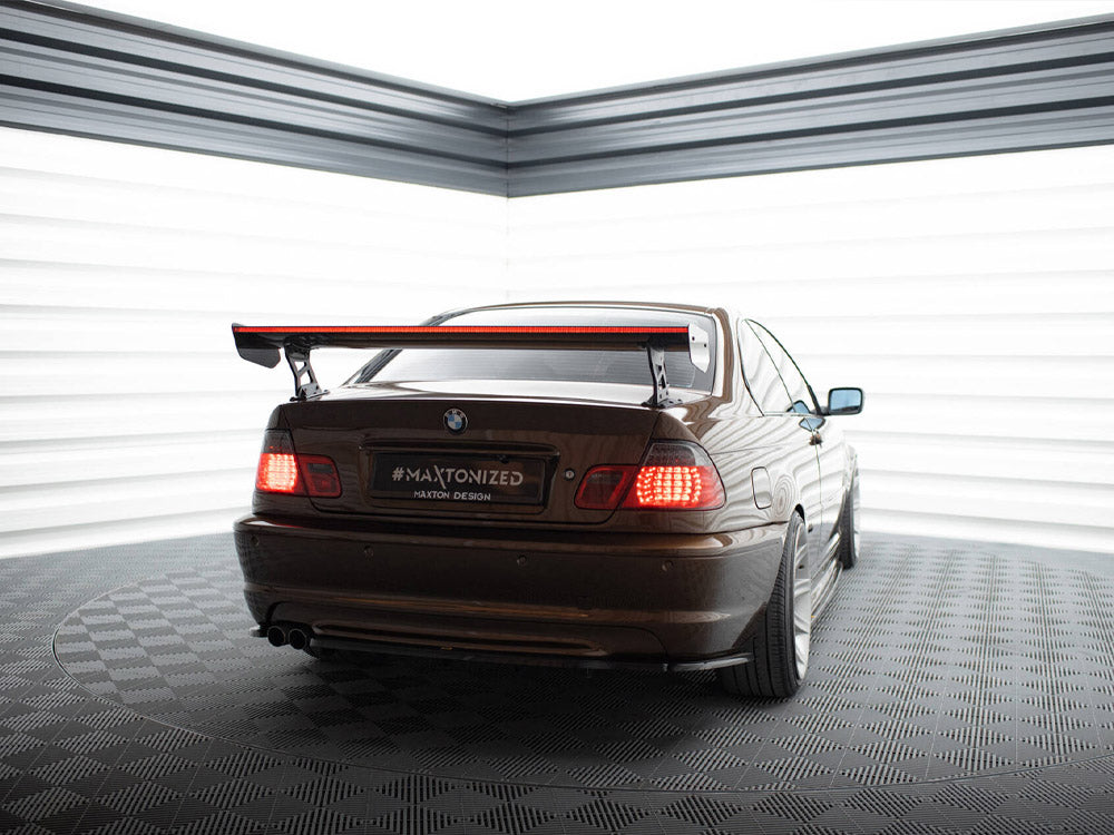 Carbon Spoiler With External Brackets Uprights + LED compatible with BMW 3 Coupe E46